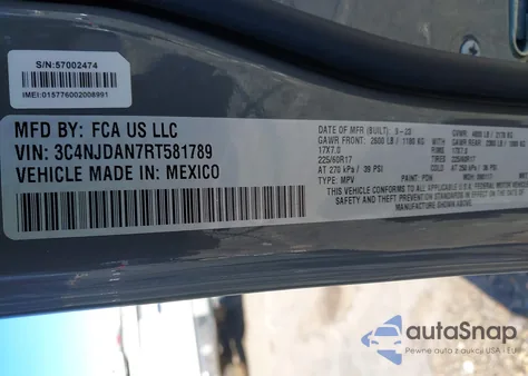 2024 Jeep Compass Sport 4X4 z USA, uszkodzony, nr VIN 3C4NJDAN7RT581789